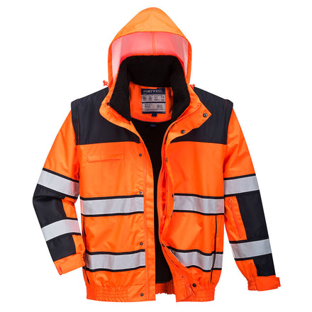 Portwest C466 - Hi-Vis 3-in-1 Contrast Winter Bomber Jacket