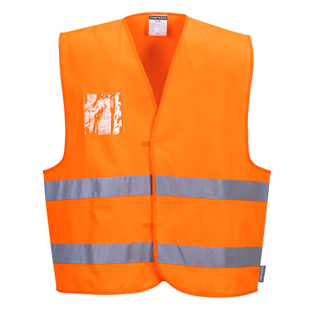 Portwest C475 - Hi-Vis Two Band Dual ID Holder Vest