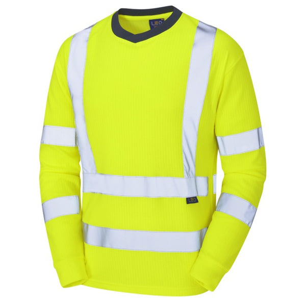 Leo Workwear RIVERTON ISO 20471 Class 3 Comfort EcoViz PB Sleeved T