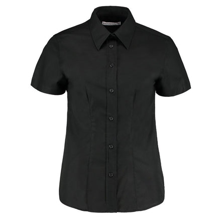Women's workplace Oxford blouse short-sleeved (tailored fit) KK360