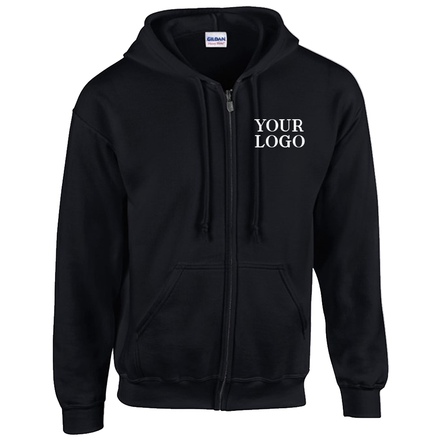 Full Zip Hooded Sweatshirt with FREE Logo (GD058)