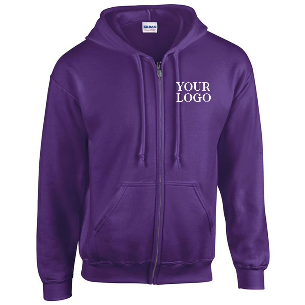 Full Zip Hooded Sweatshirt with FREE Logo (GD058)