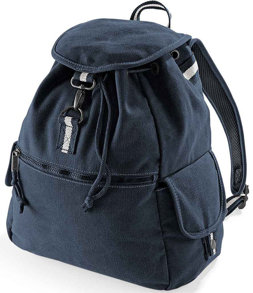 Quadra Vintage Canvas Backpack Vintage Oxford Navy Custom Uniforms