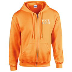Full Zip Hooded Sweatshirt with FREE Logo (GD058)