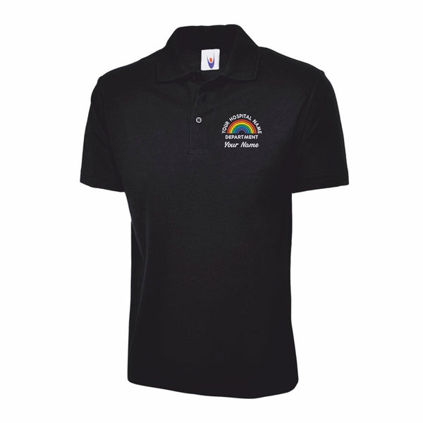 NHS Hospital Rainbow Polo Shirt Personalised NHS Polo Shirt Custom