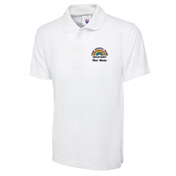 NHS Hospital Rainbow Polo Shirt Personalised NHS Polo Shirt Custom