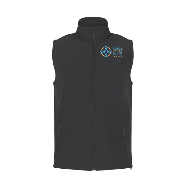 NHS Wales Softshell Gilet NHS Logo Bodywarmers for Hospital Staff