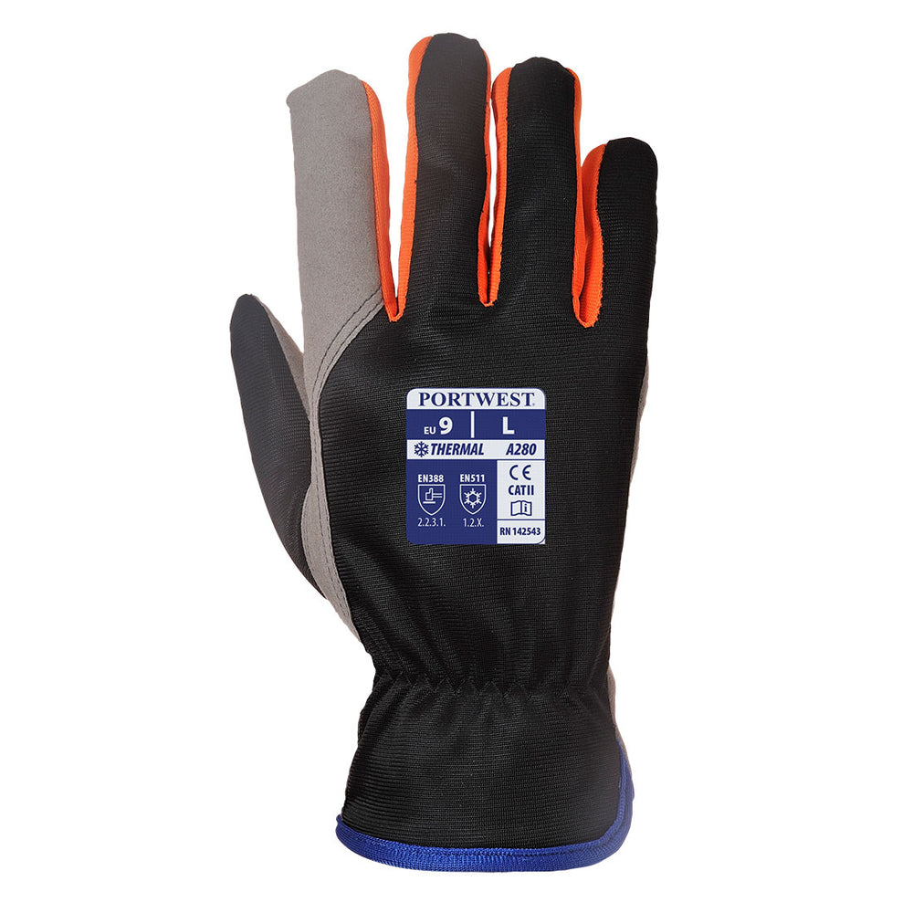 Portwest A280 - Wintershield Glove | Black/Orange