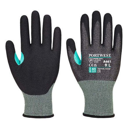 Portwest A661 Cut Protection E18 Nitrile Glove | Black