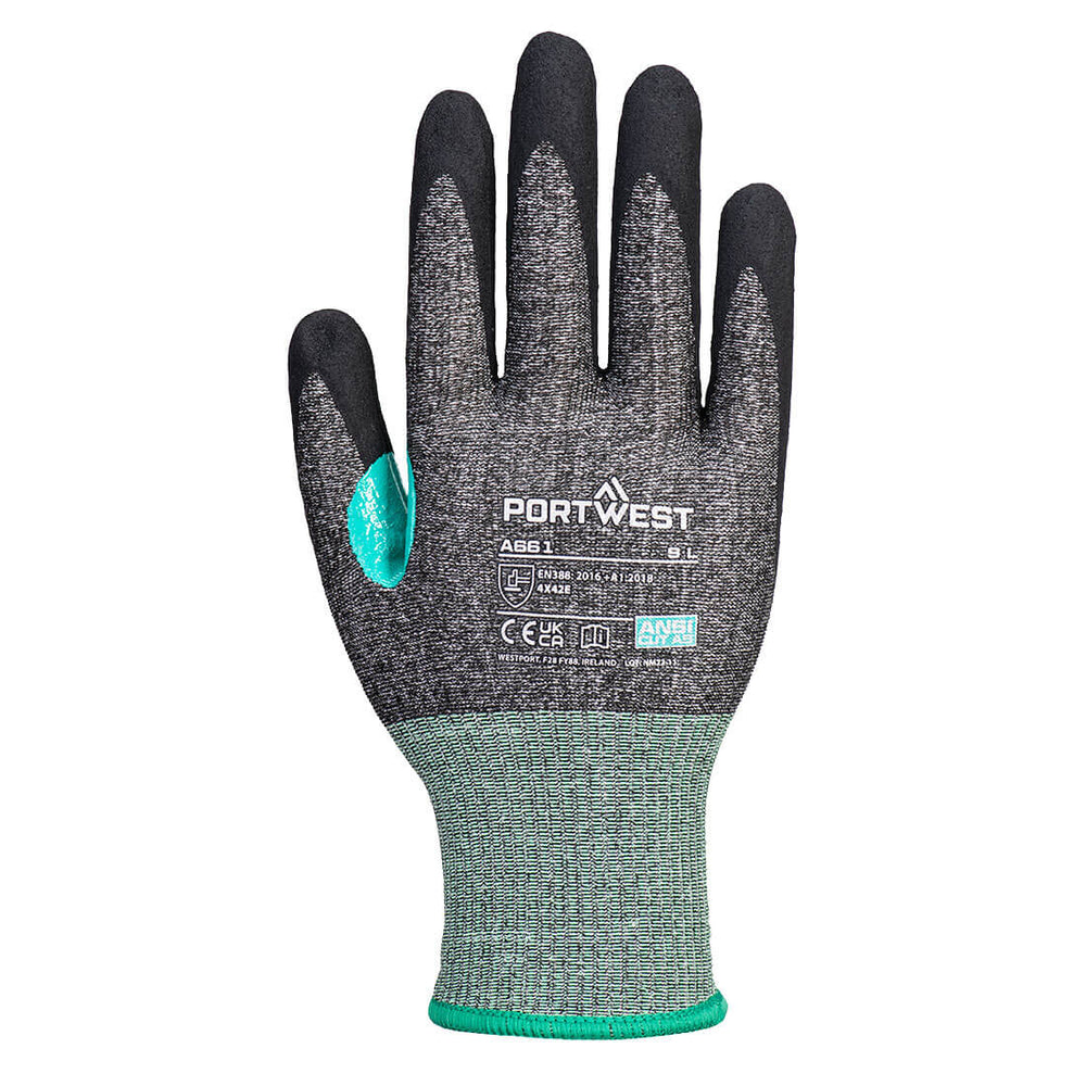 Portwest A661 Cut Protection E18 Nitrile Glove | Black