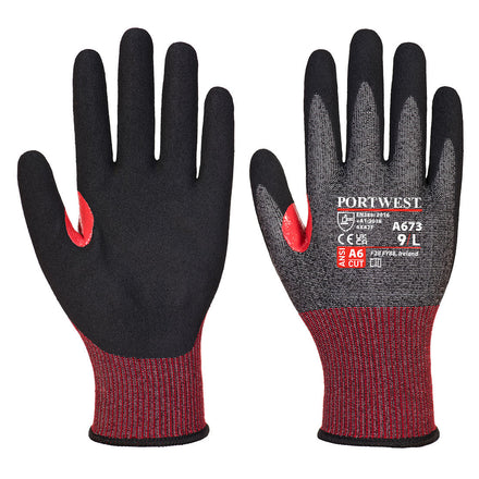 Portwest A673 Cut Protection F18 Nitrile Glove | Black