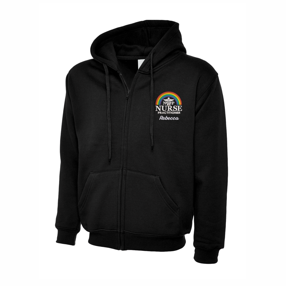 NHS Rainbow Hoodie Personalised NHS Hoodies for NHS Staff Custom Uniforms