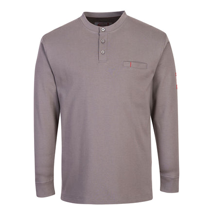 Portwest Bizflame Knit FR Long Sleeve Henley Navy FR32