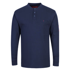 Portwest Bizflame Knit FR Long Sleeve Henley Navy FR32