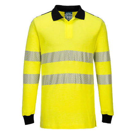 Portwest PW3 Modaflame Knit Hi-Vis FR Long Sleeve Polo Shirt FR702