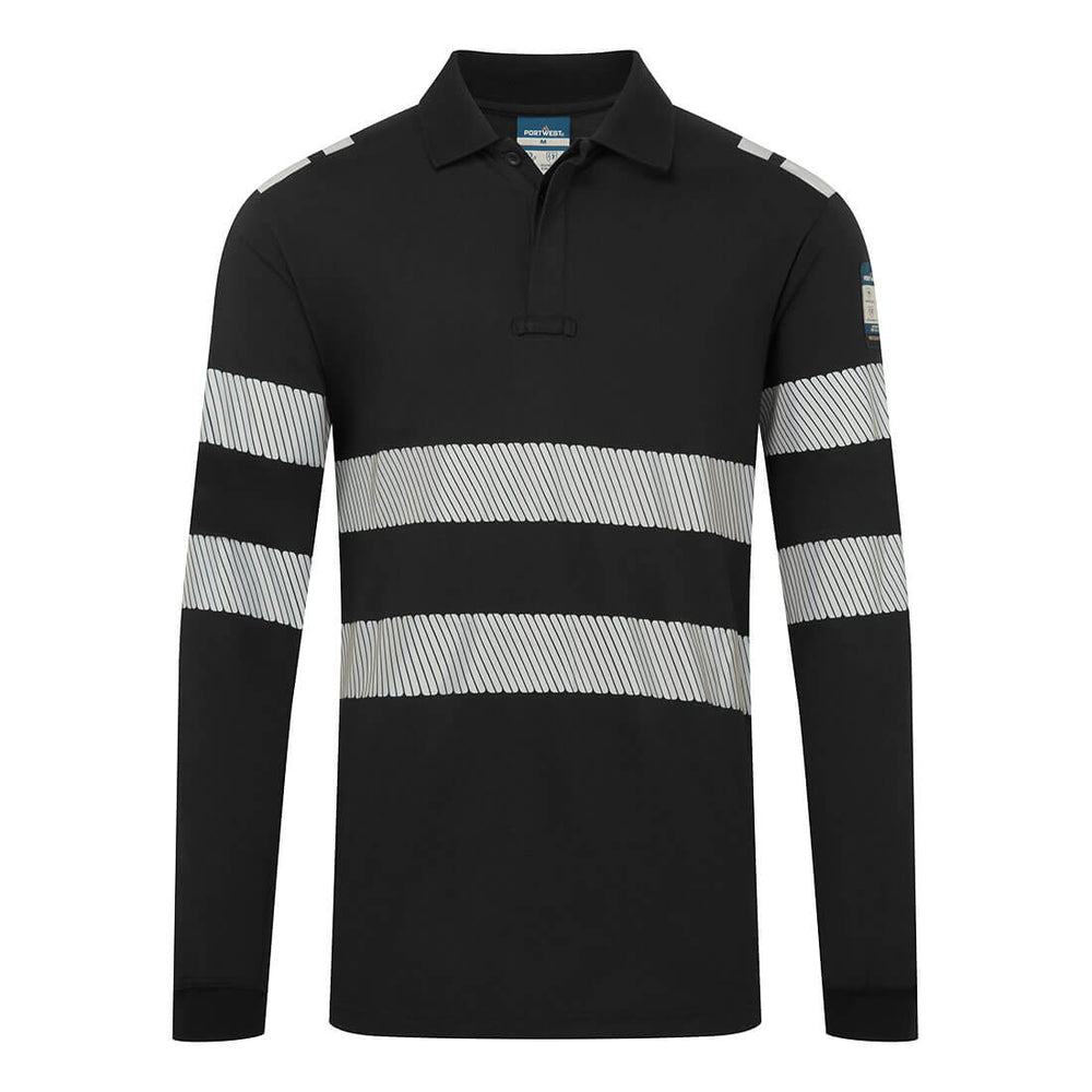 Portwest PW3 Modaflame Knit FR Long Sleeve Polo Shirt FR733