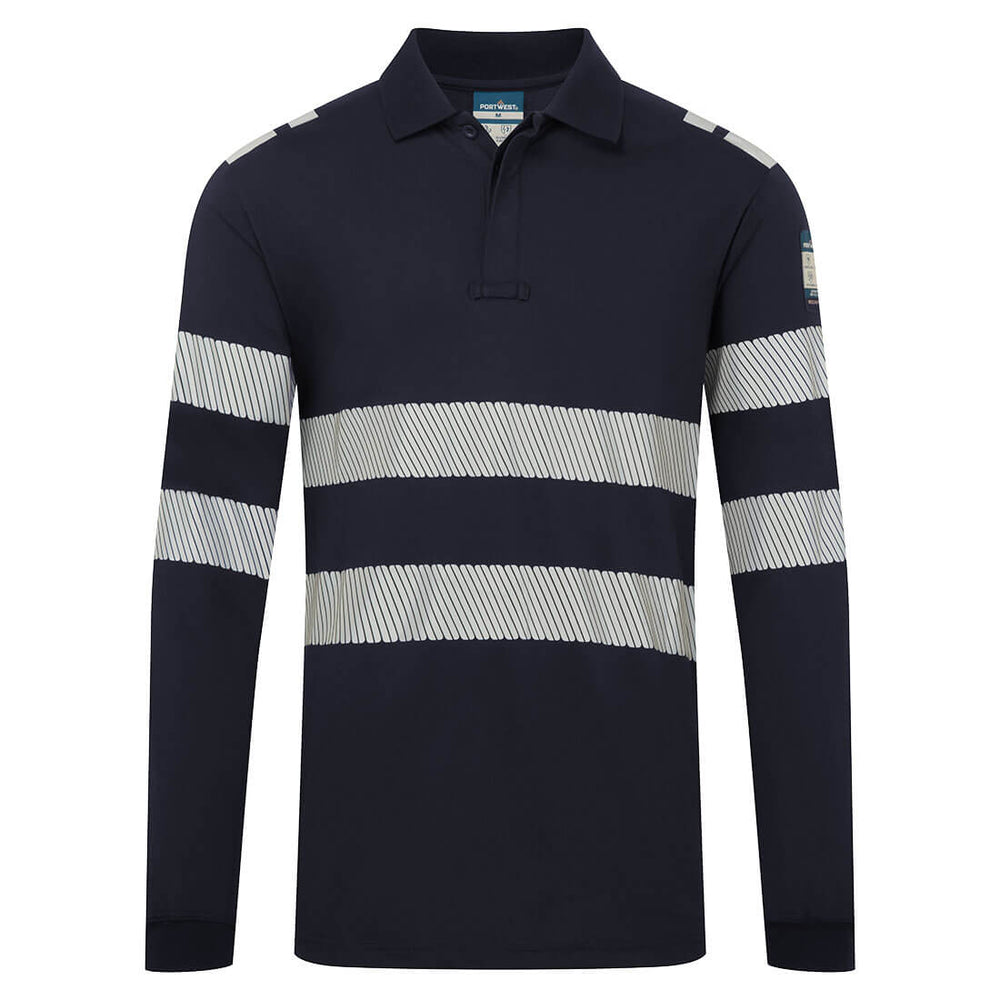 Portwest PW3 Modaflame Knit FR Long Sleeve Polo Shirt FR733