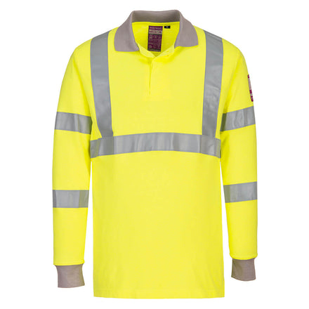 Portwest Modaflame Knit Hi-Vis FR Long Sleeve Polo Shirt FR77