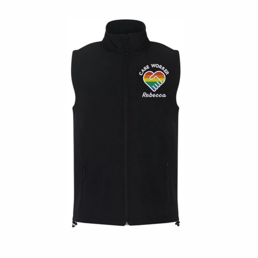 Care Worker Heart Design Softshell Gilet