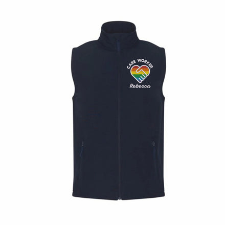Care Worker Heart Design Softshell Gilet