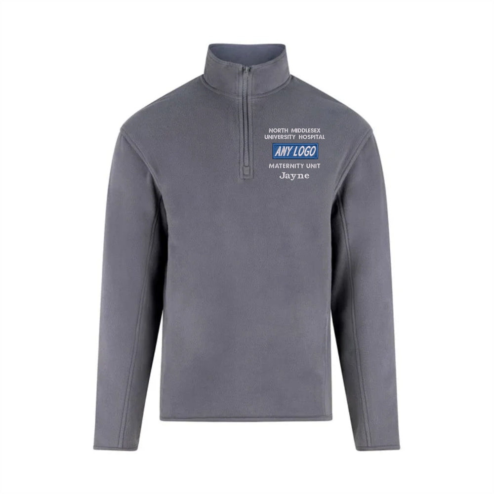 UK Healthcare Badge Quarter Zip Micro Fleece Jacket