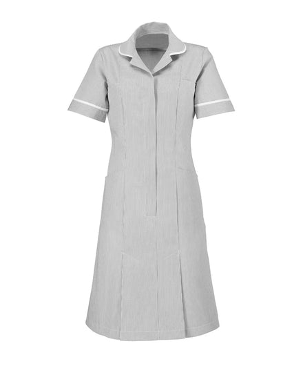 Size 96cm/Regular Alexandra Pale Grey/White Striped Collar Dress (ST975r)