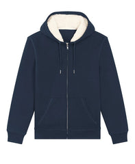 Large Navy Unisex Hygger sherpa zip-through sweatshirt