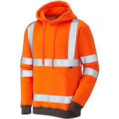 Leo Workwear GOODLEIGH ISO 20471 Class 3 Hooded Sweatshirt Orange