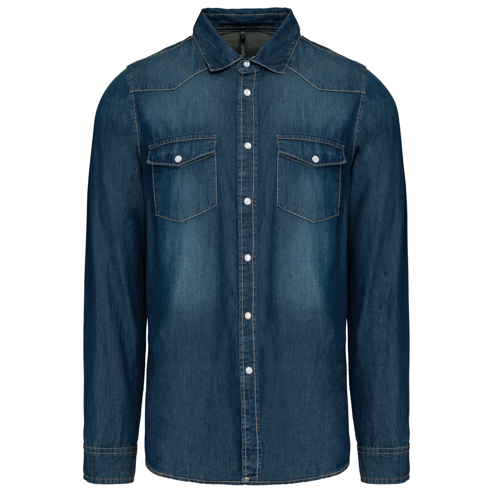 Men's long-sleeved denim shirt KB519