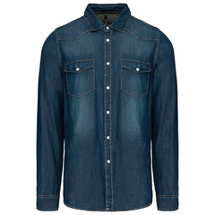 Men's long-sleeved denim shirt KB519