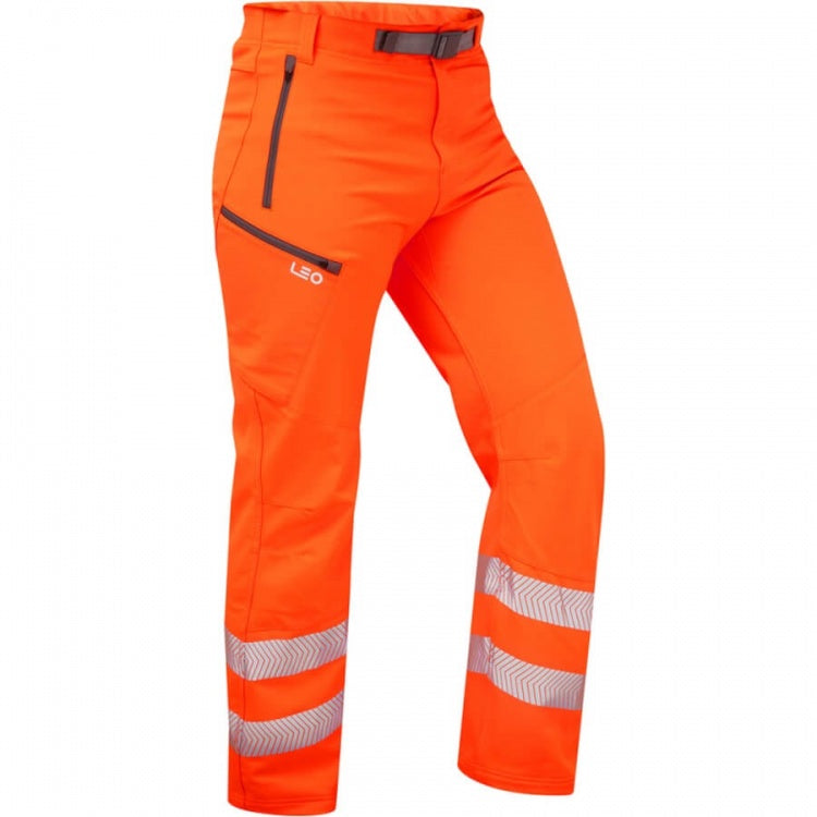 Leo Workwear LANDCROSS ISO 20471 Class 1 Stretch Work Trouser Orange