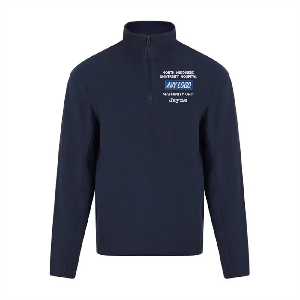 UK Healthcare Badge Quarter Zip Micro Fleece Jacket