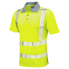 Leo Workwear WOOLACOMBE ISO 20471 Class 2 Coolviz Plus Polo Shirt Yellow