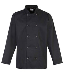 Studded front long sleeve chef's jacket PR665