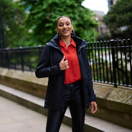 Black waterproof work jacket online