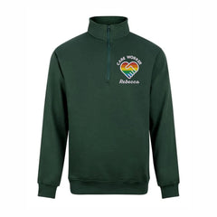 Care Worker Heart Design Quarter Zip Sweatshirt