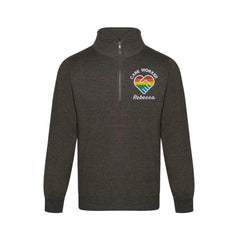 Care Worker Heart Design Quarter Zip Sweatshirt
