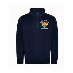 Care Worker Heart Design Quarter Zip Sweatshirt