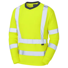 Leo Workwear RIVERTON ISO 20471 Class 3 Comfort EcoViz PB Sleeved T-Shirt Yellow