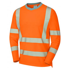 Leo Workwear CAPSTONE ISO 20471 Class 3 Coolviz Plus Sleeved T-Shirt Orange T08-O-LEO