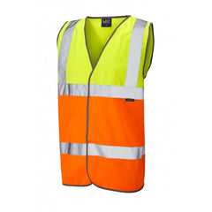 Leo Workwear TARKA ISO 20471 Class 2 Waistcoat Yellow/Orange W01-Y/O-LEO