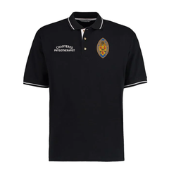 CSP Physiotherapy Black with White Tipped Polo Shirt