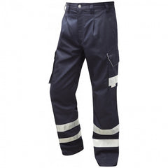 Leo Workwear ILFRACOMBE Cargo Trouser Non ISO 20471 Navy