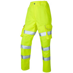 Leo Workwear PENNYMOOR ISO 20471 Class 2 Women's Poly/Cotton Cargo Trouser Yellow