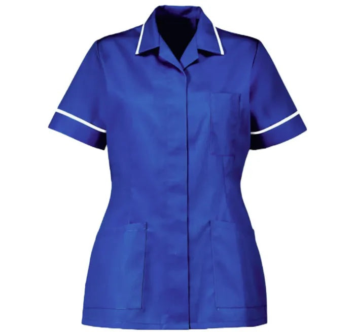 Size 10 Alexandra Women’s Nurses Tunic Royal Blue with White Trim (D313)