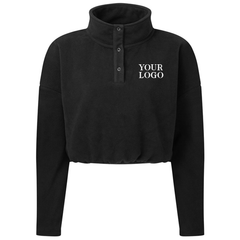 Women's Cropped Button Up Fleece with FREE Logo (TR087)
