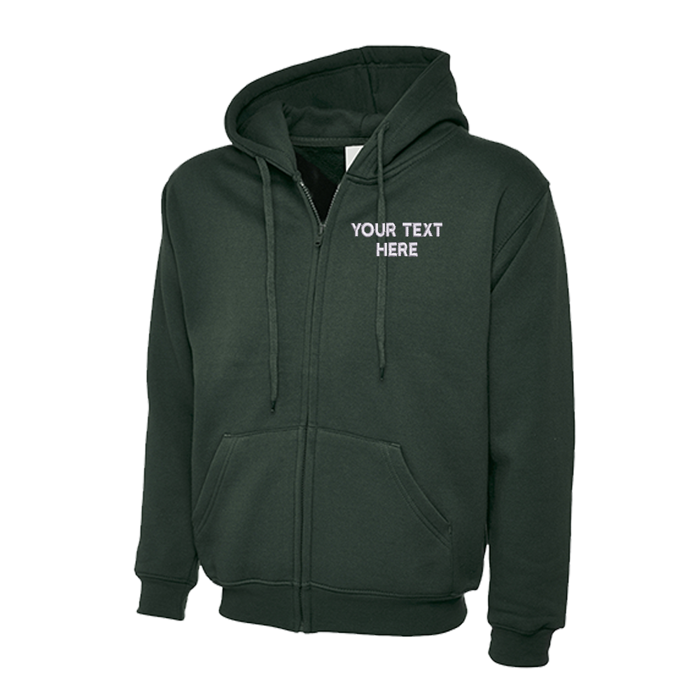 Hoodie with Embroidered Text
