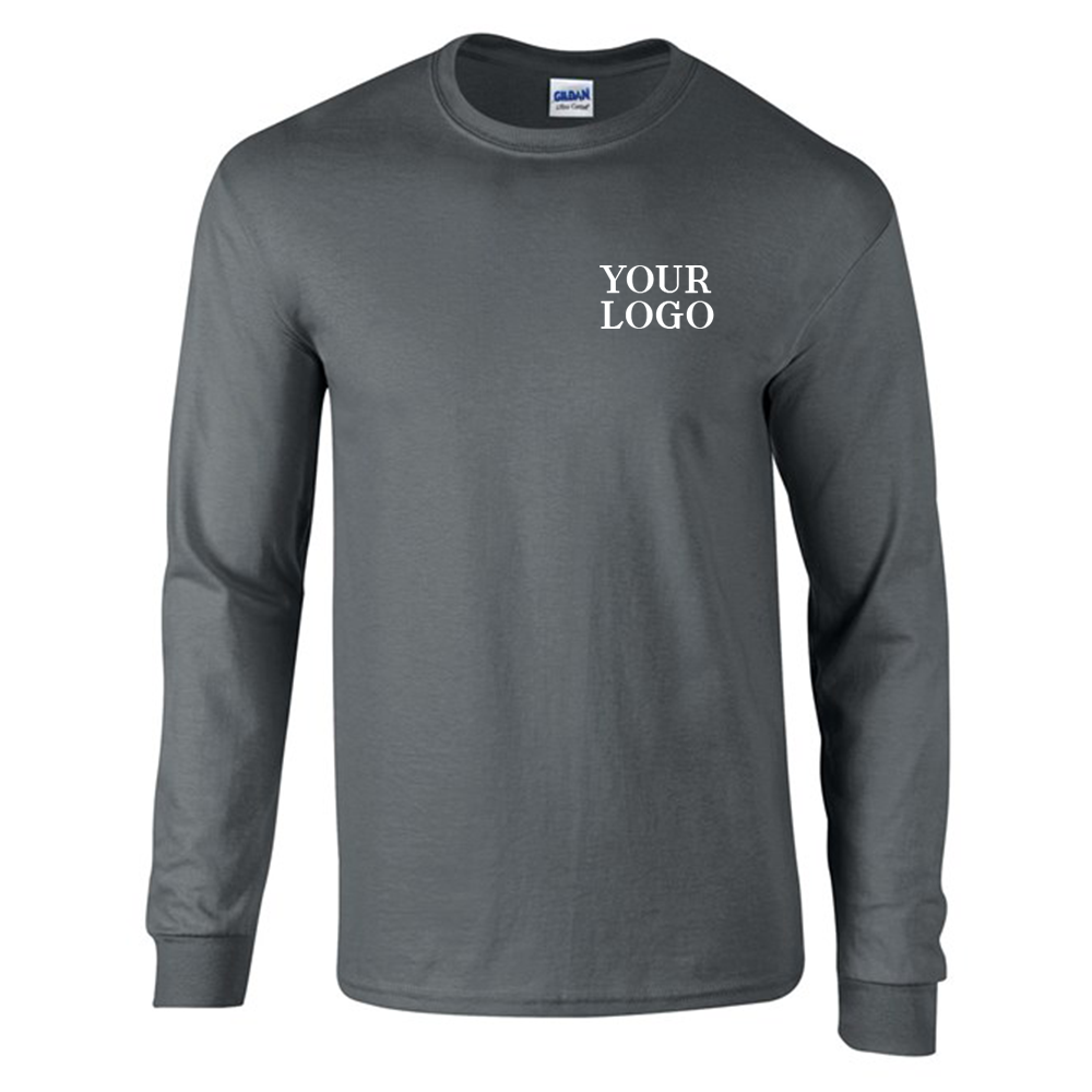 Unisex Long Sleeve Cuffed T shirt with FREE Logo GD014 Custom