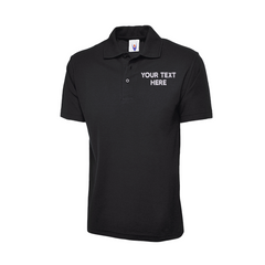 Polo Shirt with Embroidered Text