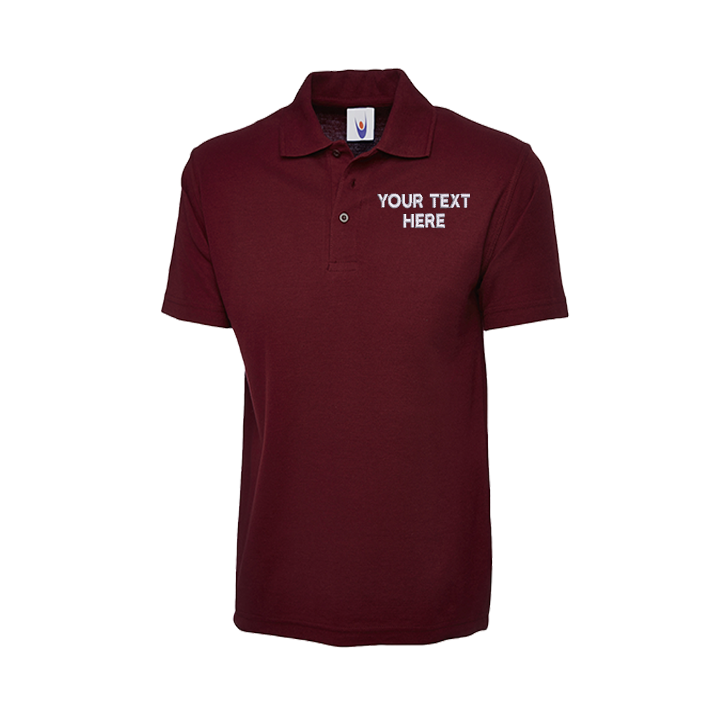 Polo Shirt with Embroidered Text